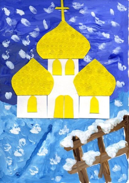 Аппликация храм для детей