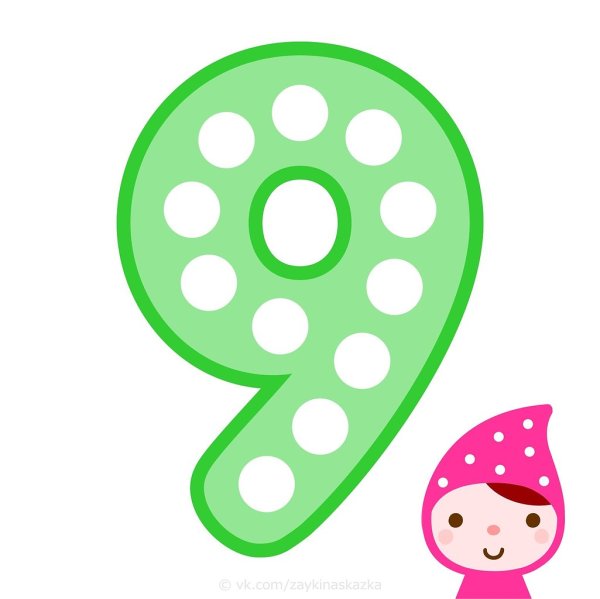 Цифры для детей в кружочках