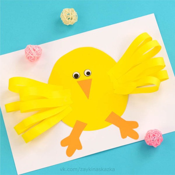 Поделка цыпленок из бумаги