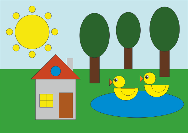 Геометрическая аппликация для детей