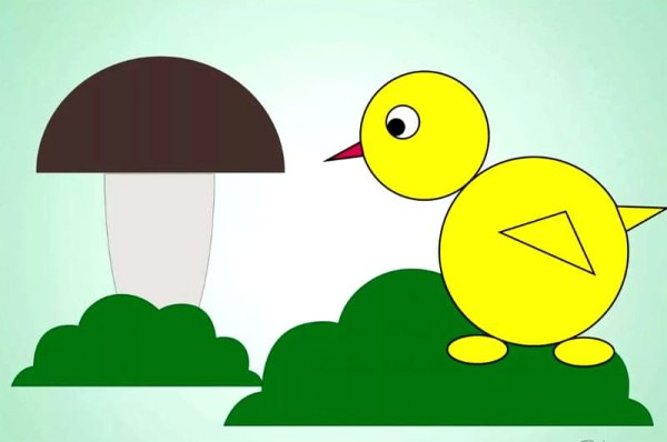 Аппликация из геометрических фигур