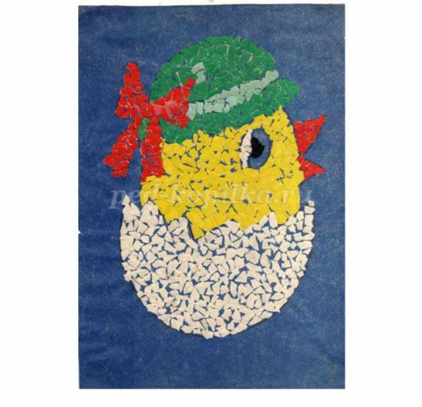 Аппликация из яичной скорлупы