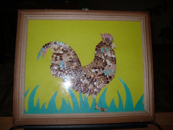 Панно из яичной скорлупы для детей