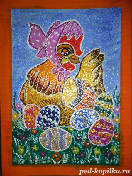 Аппликация из яичной скорлупы