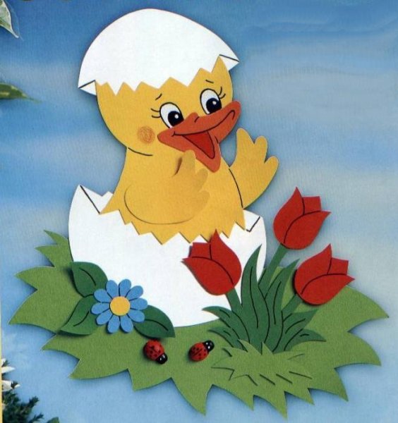 Пасхальный цыпленок из бумаги