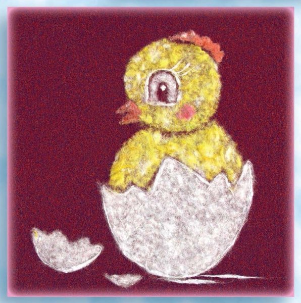 Аппликация из ваты