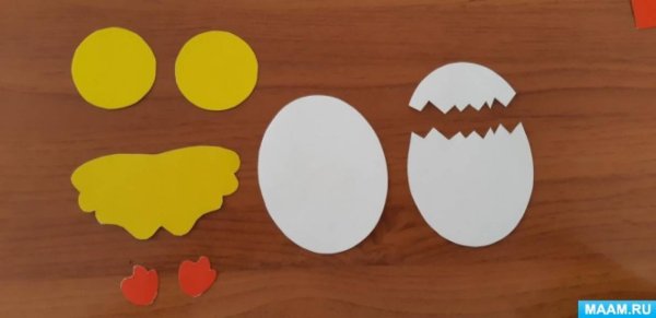 Аппликация цыпленок в скорлупе