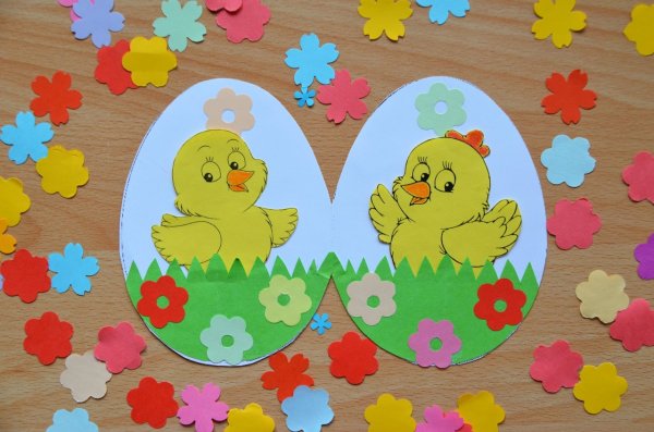 Объемная аппликация цыпленок