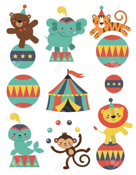 Аппликация. В цирке