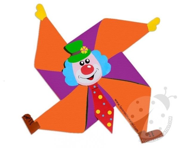 Веселый клоун из бумаги