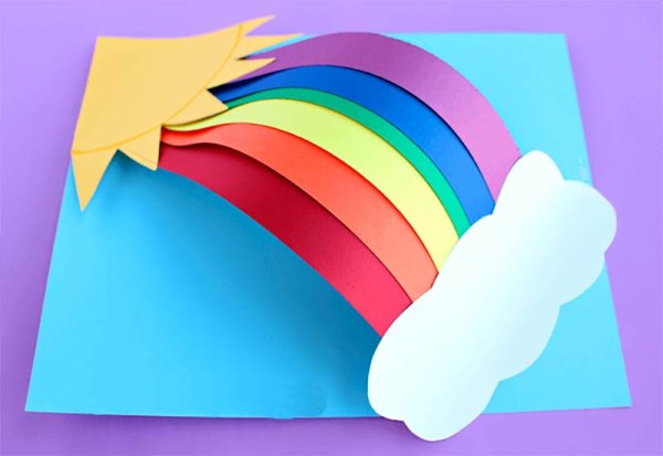 Радуга из цветной бумаги