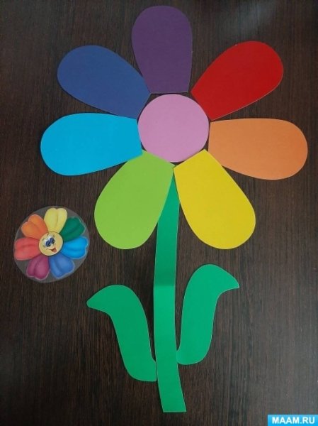 Аппликация Цветик семицветик в старшей группе