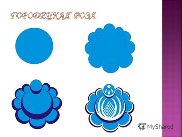 Купавка цветок Городецкая роспись