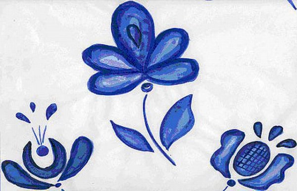 Рисунок Гжель синяя слива