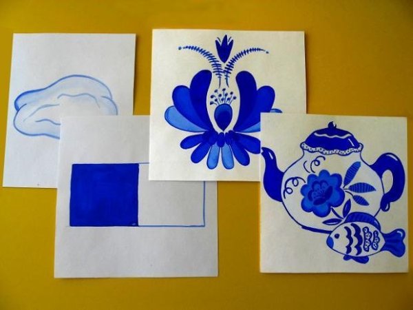 Рисование Гжель в старшей группе