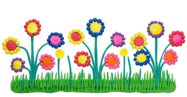 Цветы из пластилина для детей