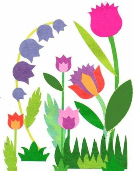 Цветы аппликация для детей