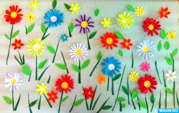 Коллективное панно цветы