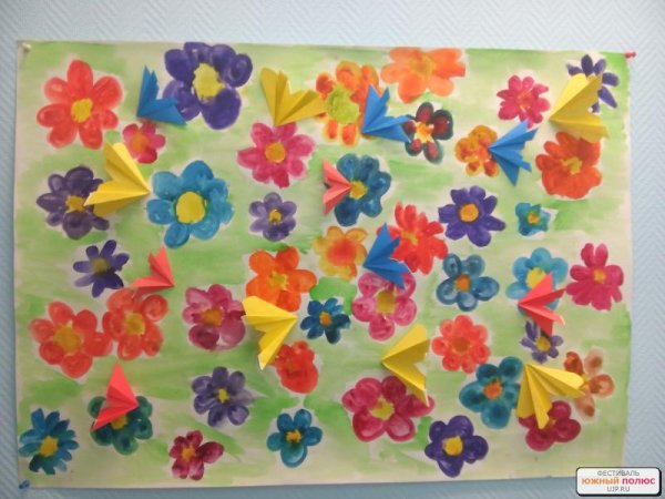 Аппликация на тему Цветочная Поляна