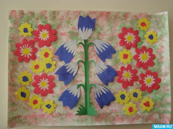 Аппликация Цветочная Поляна в старшей группе