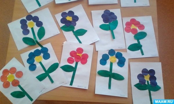 Аппликация в младшей группе детского сада