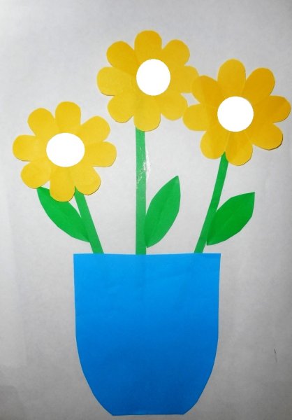 Цветы аппликация для детей