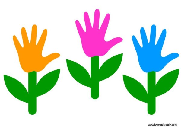 Цветы из ладошек