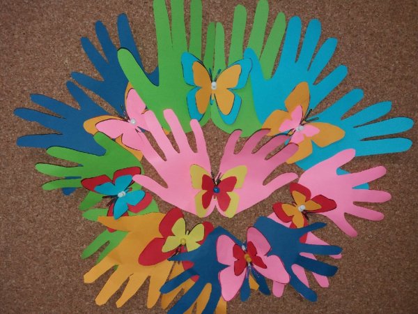 Аппликации из ладошек для детей