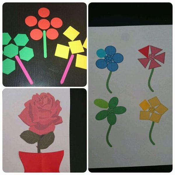 Цветы из геометрических фигур