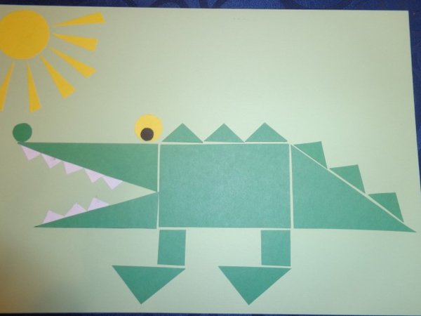 Аппликация из геометрических фигур для детей