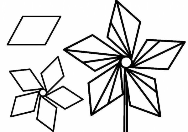 Цветы из геометрических фигур