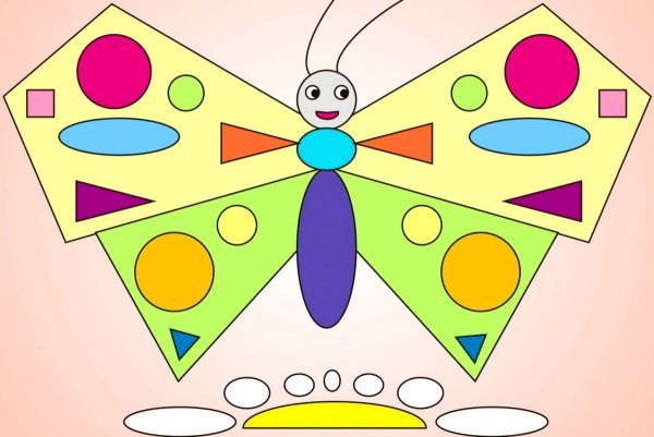 Красивая аппликация из геометрических фигур