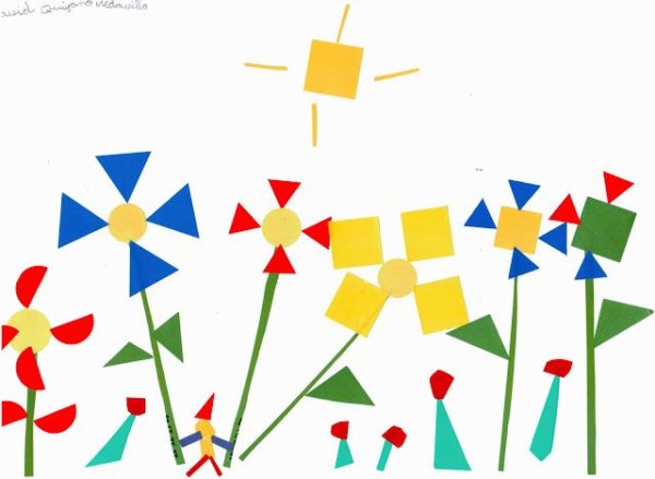 Цветы из геометрических фигур