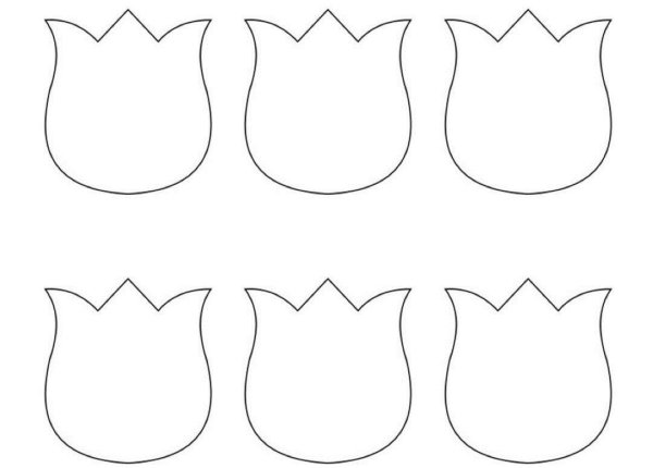 Шаблон тюльпана для аппликации