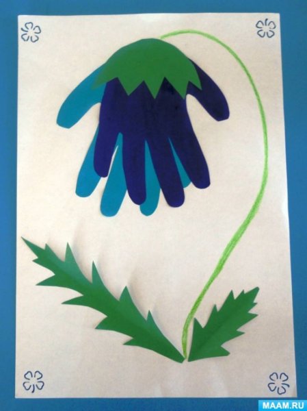 Цветы из ладошек аппликация