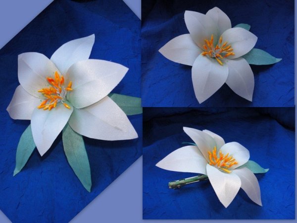 Лилии из цветной бумаги