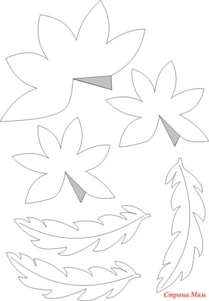 Шаблоны цветов для поделок