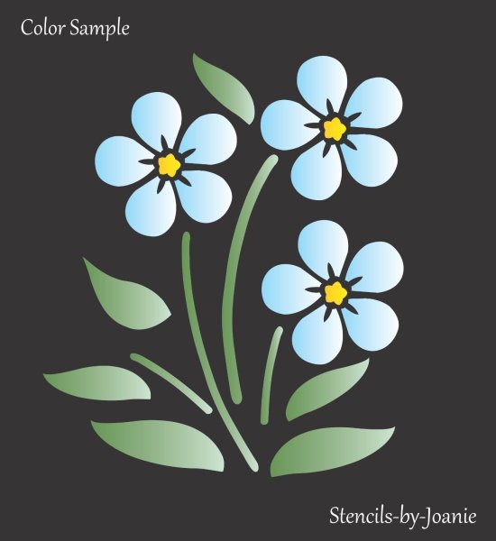 Трафарет "незабудки"