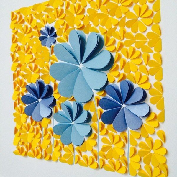 Объёмная аппликация из бумаги