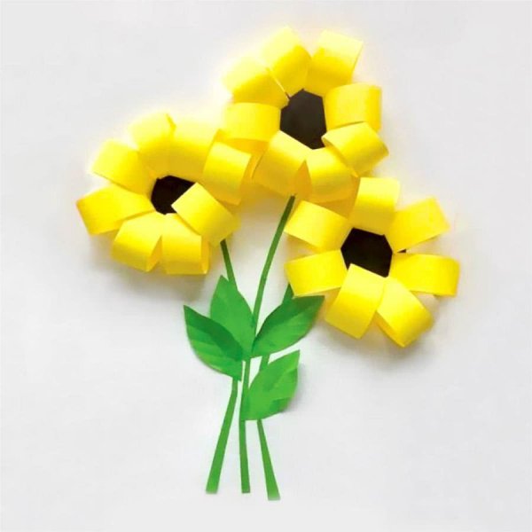 Цветы из цветной бумаги для детей