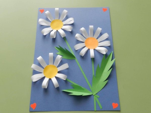 Поделка Ромашка из бумаги для детей