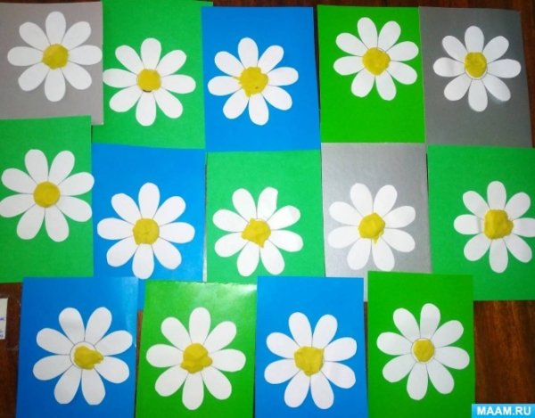 Аппликация в средней группе на тему цветы