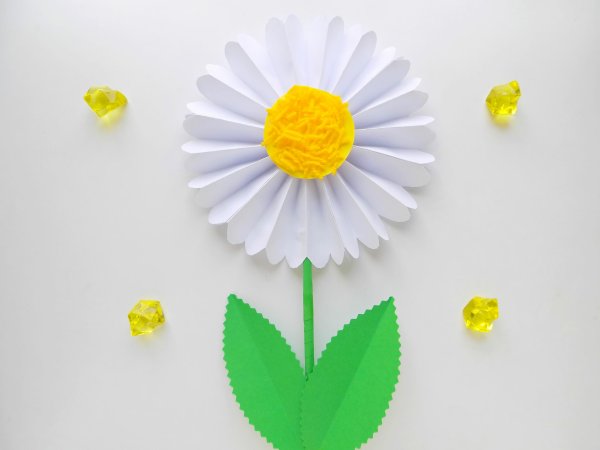 Объемная Ромашка из бумаги