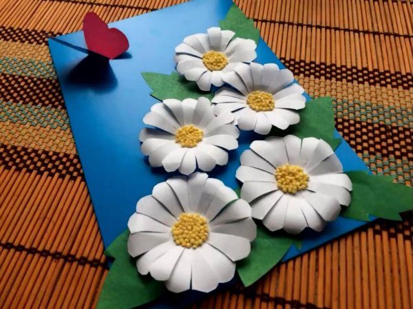 Поделка объемный цветок