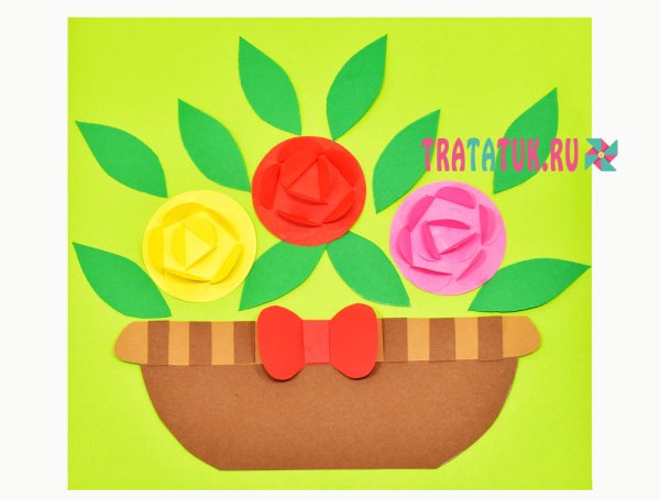 Роза аппликация для детей