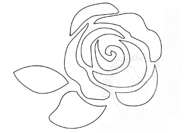 Роза трафарет для аппликации