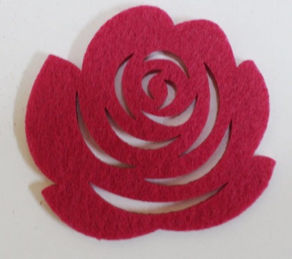 Роза из фетра плоская