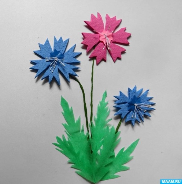 Васильки из бумаги