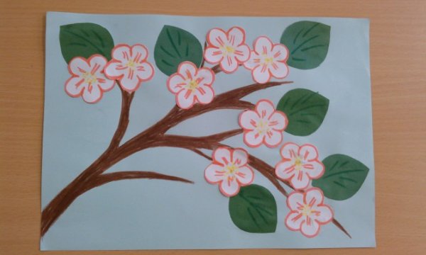 Аппликация цветущие деревья