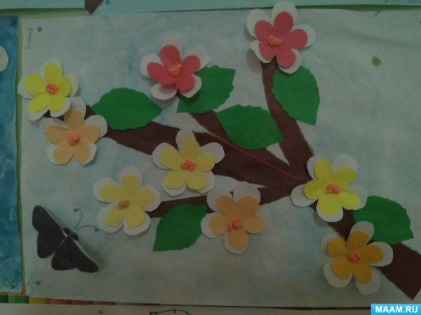 Аппликация ветка яблони